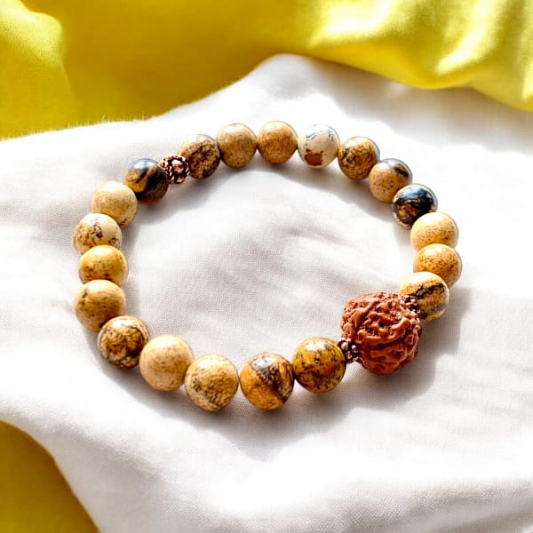 Rudraksha Bracelet with Jasper Mala