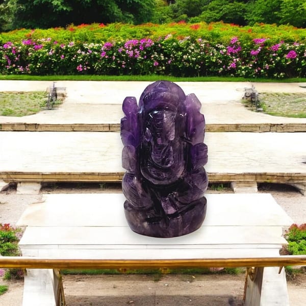 Amethyst Ganesha on a table